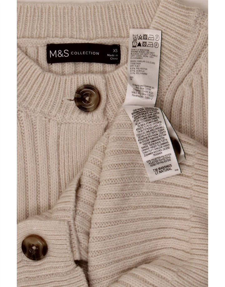 Marks & Spencer dame cardigan sweater UK 6 XS Hvid polyester