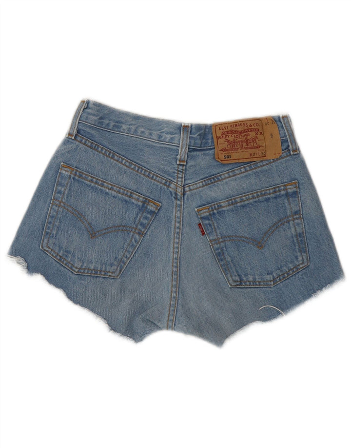 LEVI'S Womens 501 denimshorts W27 Små blåstribede klassiske