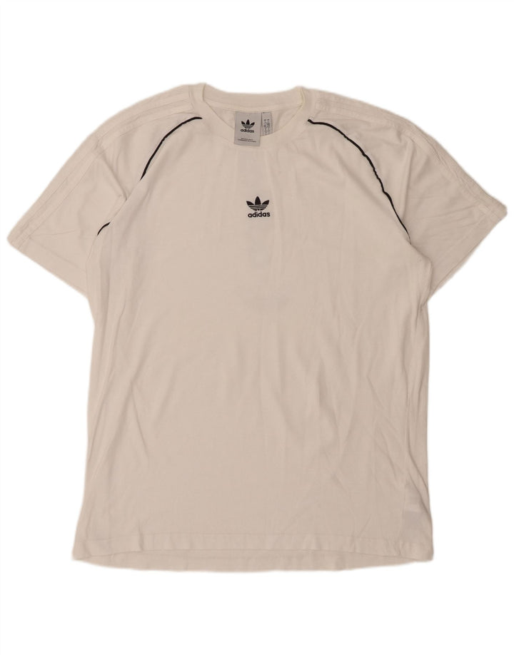 ADIDAS Grafisk T-shirt top til mænd Stor hvid bomuld