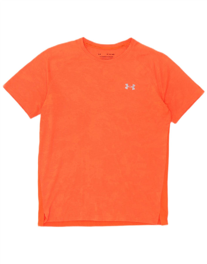 Under Armour Herre Heat Gear T-Shirt Top Medium Orange