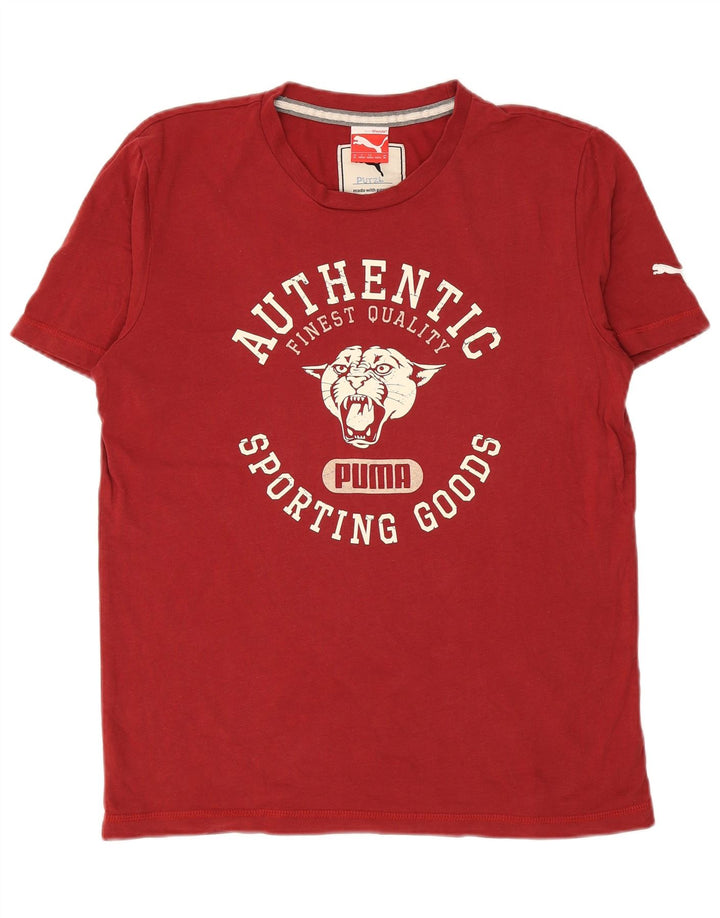 PUMA Grafisk T-shirt til mænd, medium rød bomuld
