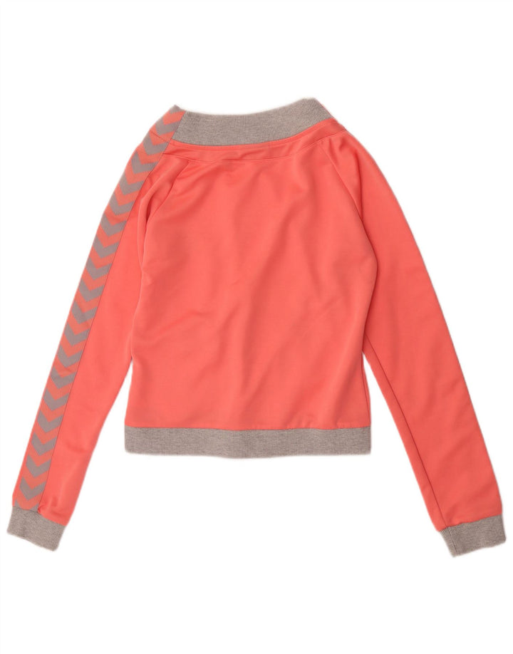 Hummel Graphic Tracksuit Top Jacket UK 10 Small Pink Colourblock