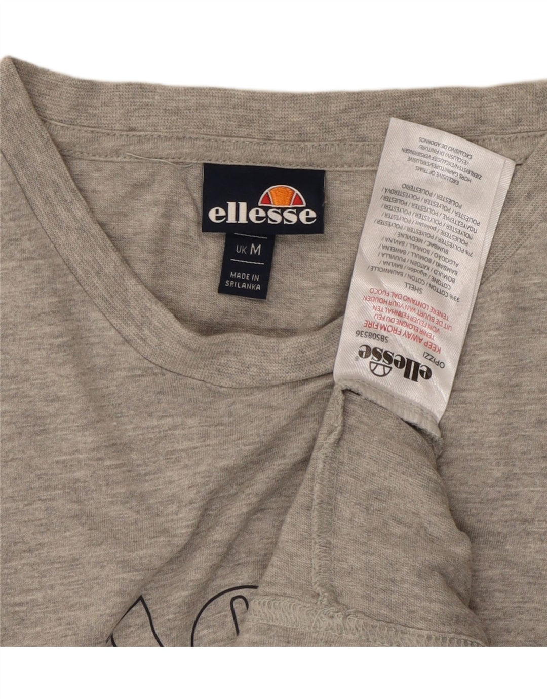 ELLESSE Herre grafisk T-shirt top mellemgrå bomuld