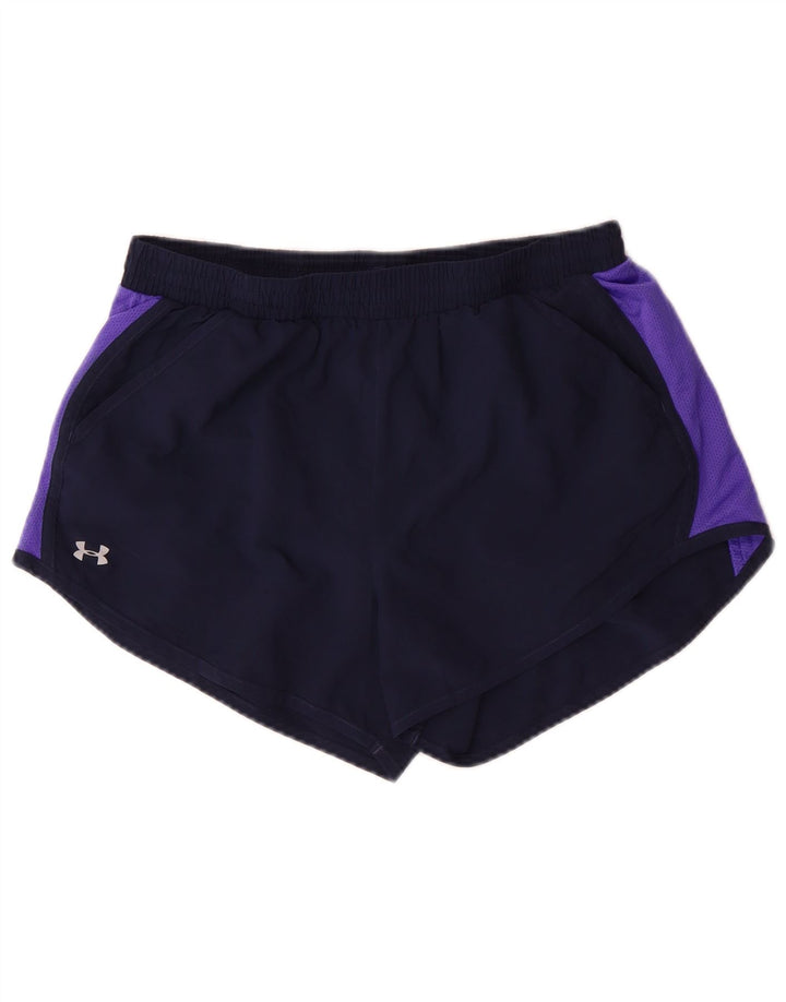 UNDER ARMOUR Sportsshorts til kvinder UK 12 Medium Navy Blue Colourblock