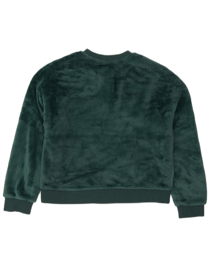 Marks & Spencer Dame Oversized Crop Sweatshirt Jumper UK 10 Lille Grøn