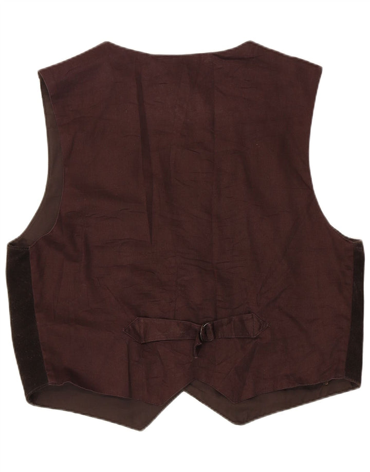 Vintage herre ruskind vest 2XL brun polyester