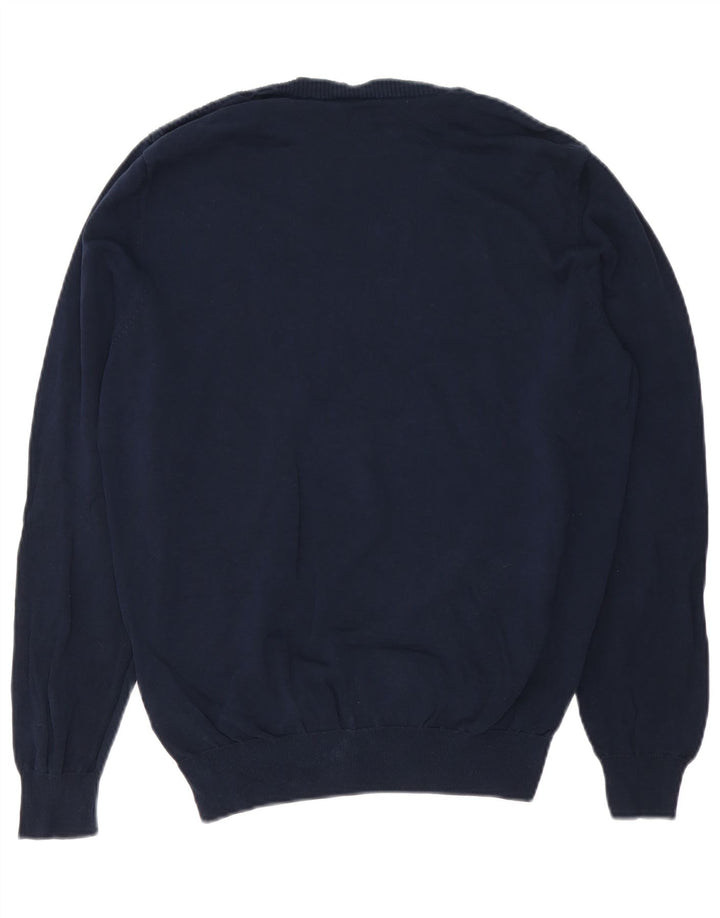 Massimo Dutti Herre Crew Neck sweater Medium Navyblå Bomuld