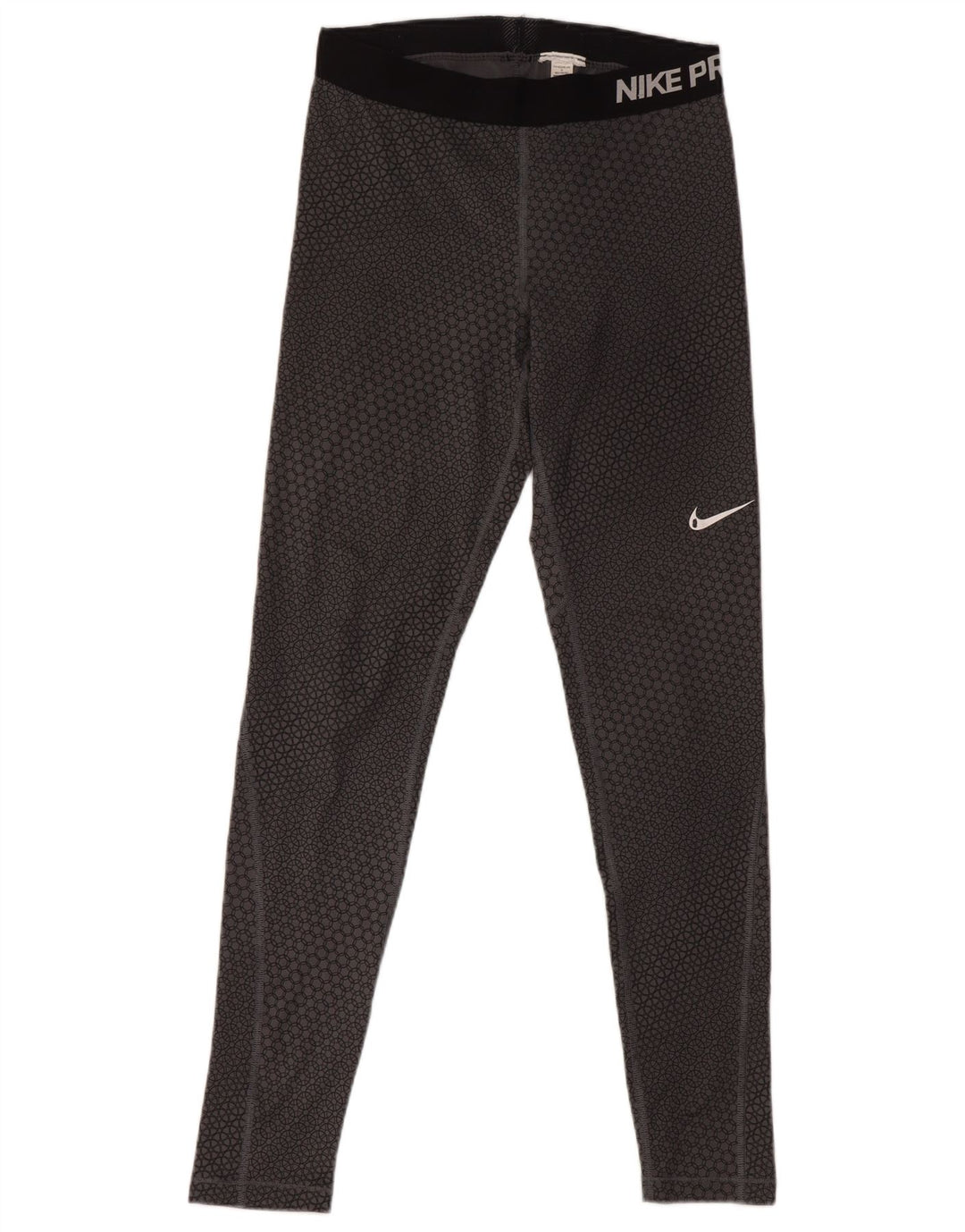 NIKE Grafiske Leggings til kvinder UK 12 Medium Grå Geometrisk