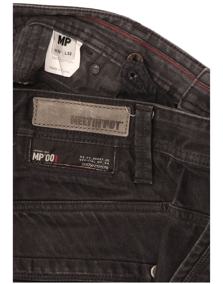 Meltin' Pot Straight Jeans til mænd W33 L32 Sort bomuld
