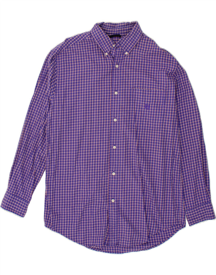 CHAPS Mens Shirt Medium Purple Check Cotton Vintage Chaps and Second-Hand Chaps from Messina Hembry 