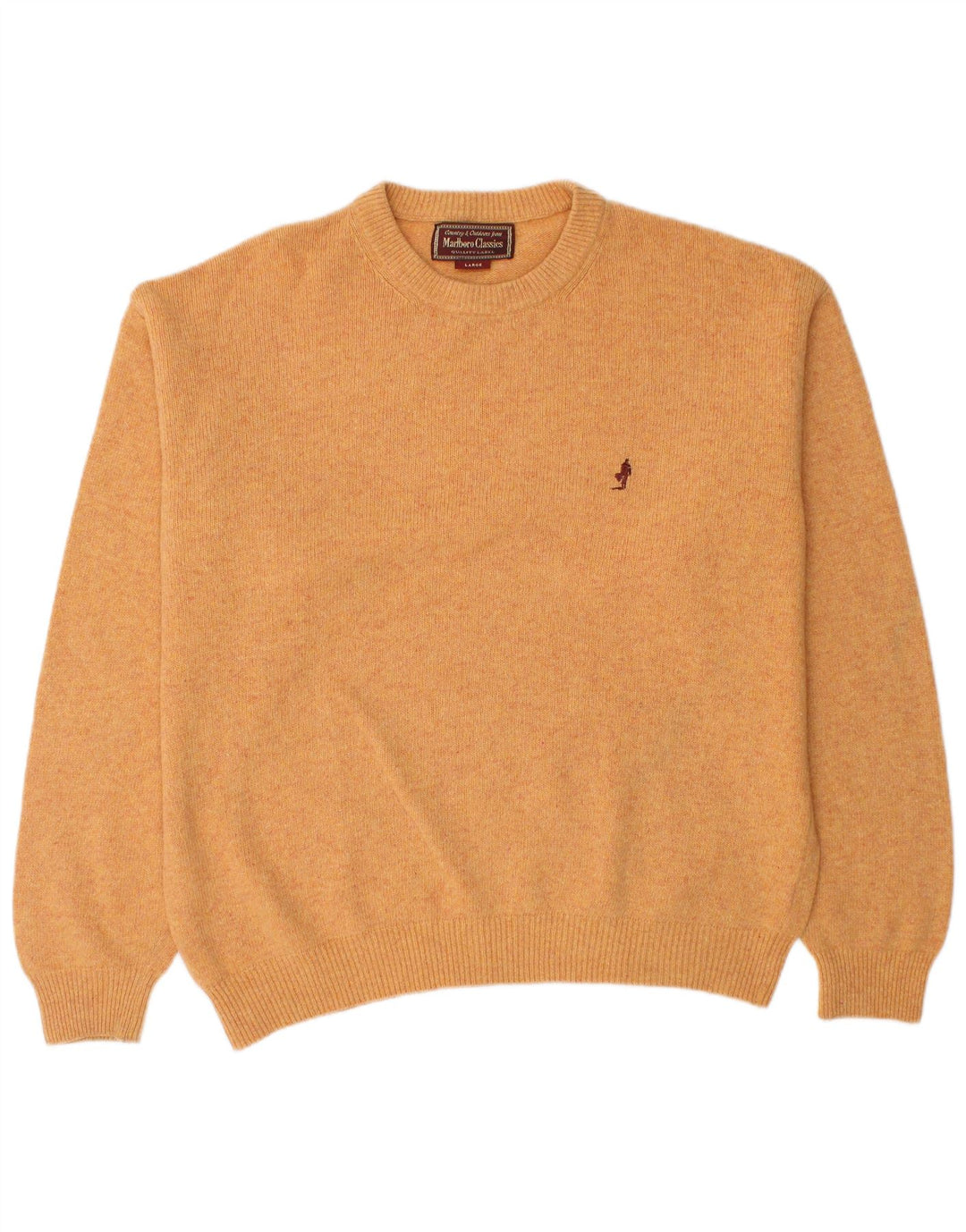 Marlboro Classics Herre Crew Neck Jumper Sweater Stor Orange Uld