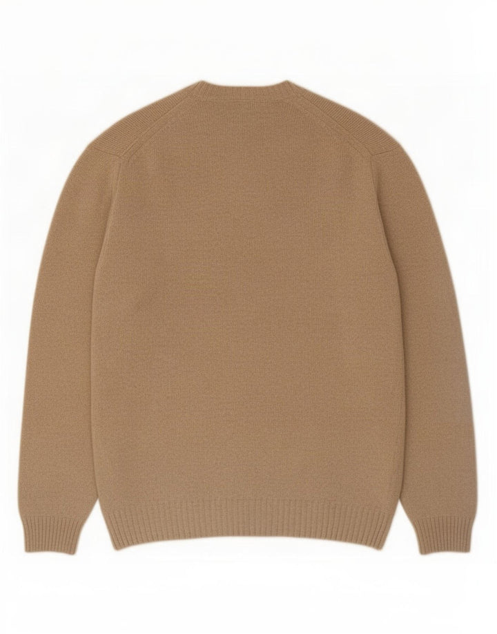Zara Herre Crew Neck Jumper Sweater XL Beige Uld