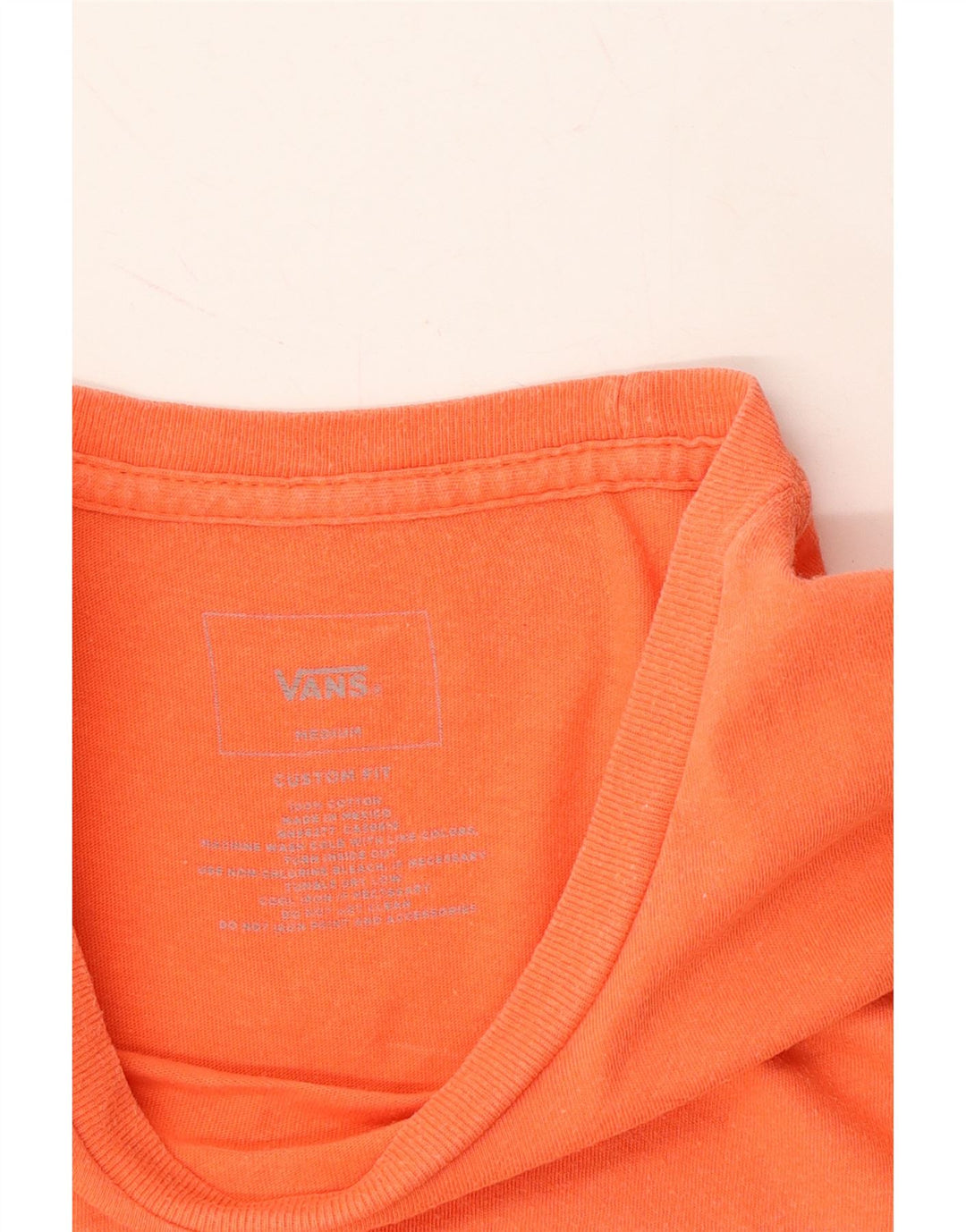 VANS Mens Custom Fit Graphic T-Shirt Top Medium Orange Cotton Vintage Vans and Second-Hand Vans from Messina Hembry 