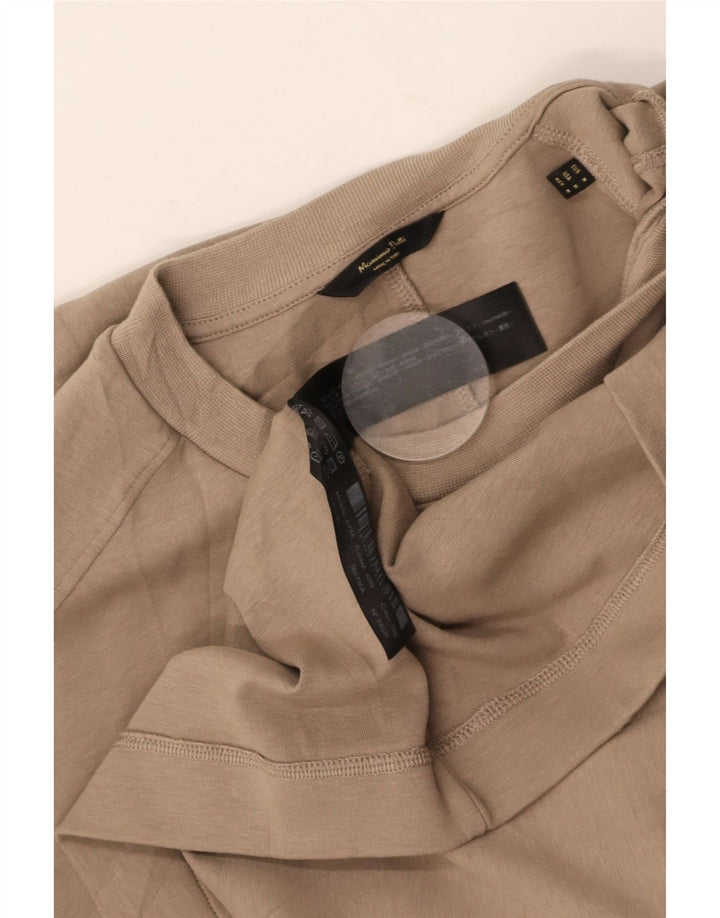 MASSIMO DUTTI Mens Top Long Sleeve Medium Beige Cotton