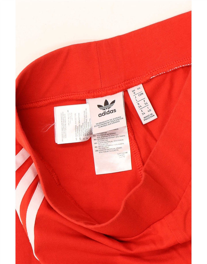 Adidas Dame Leggings UK 8 Small Red Bomuld
