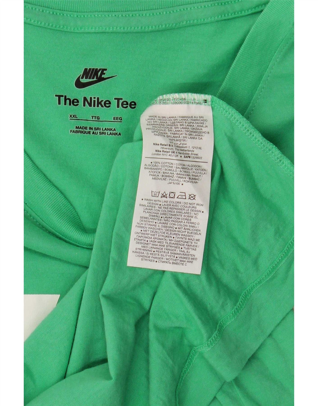 Nike grafisk T-shirt top til mænd 2XL grøn bomuld