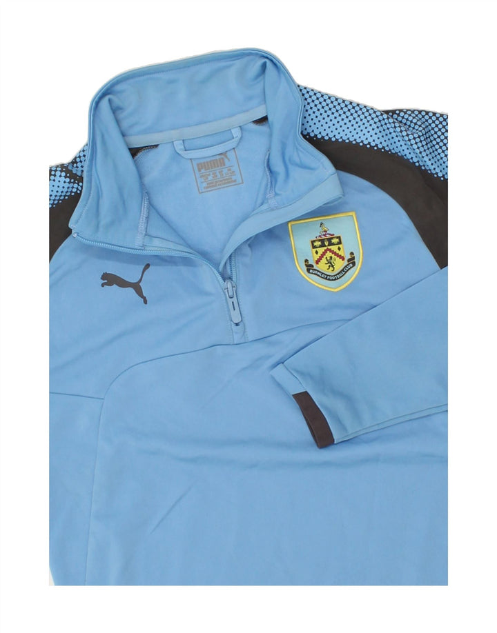 PUMA Boys Zip Neck Pullover Tracksuit Top 11-12 Years Blue Colourblock Vintage Puma and Second-Hand Puma from Messina Hembry 