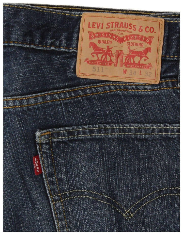 Levi's Herre 511 Slim Jeans W34 L32 Blå Bomuld