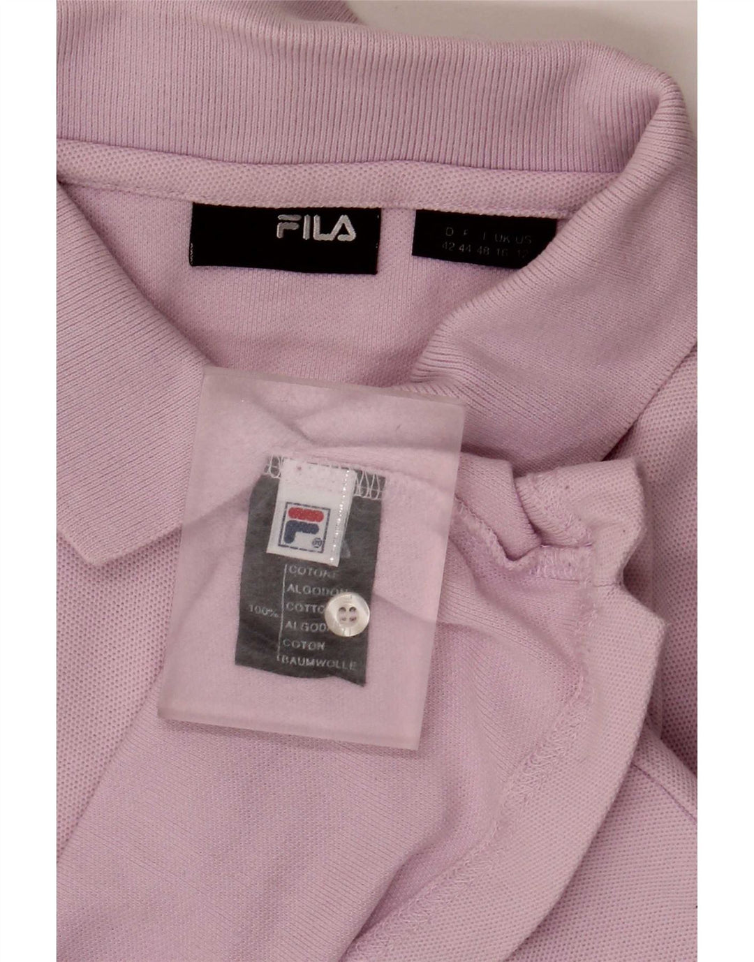 Fila Dame Polo Shirt UK 16 Large Pink Bomuld