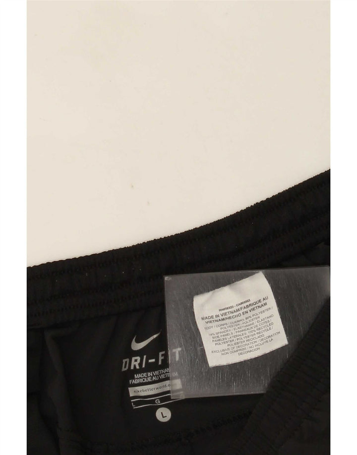 Nike Dame Dri Fit træningsdragt Bukser UK 16 Large Black Polyester