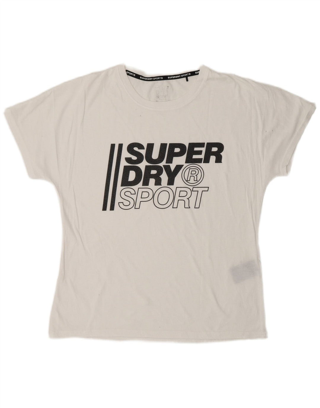 SUPERDRY Grafisk T-shirt top til kvinder UK 12 Medium White Polyester
