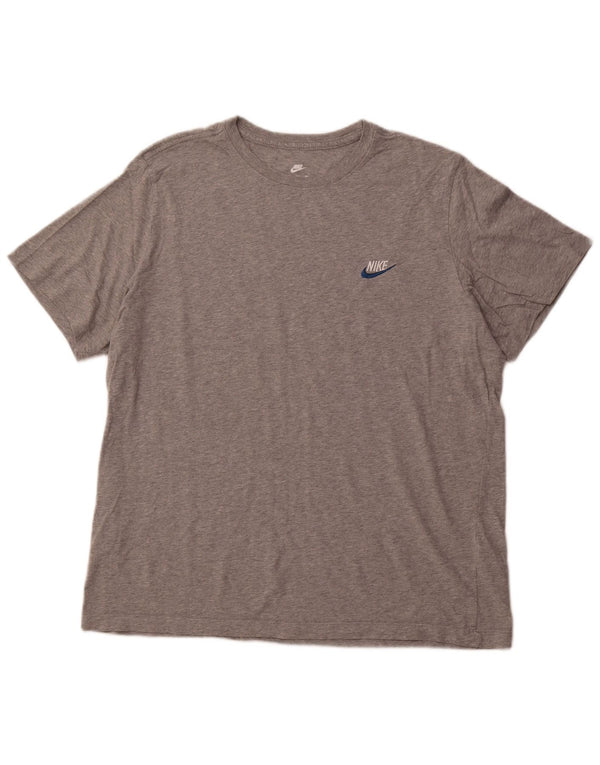 NIKE T-shirt top til mænd XL Grå bomuld