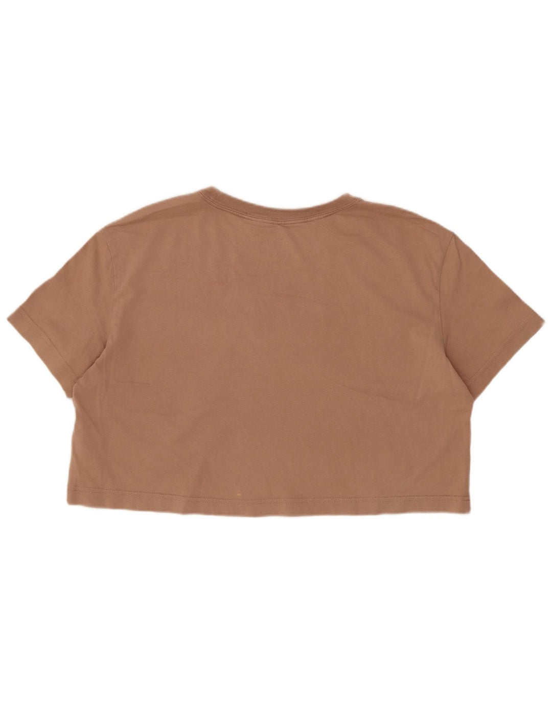 Nike Dame Crop Grafisk T-Shirt Top UK 14 Medium Beige Bomuld