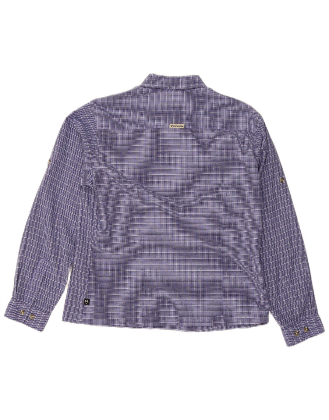 Columbia Womens Shirt UK 14 Medium Blue Checked Polyester