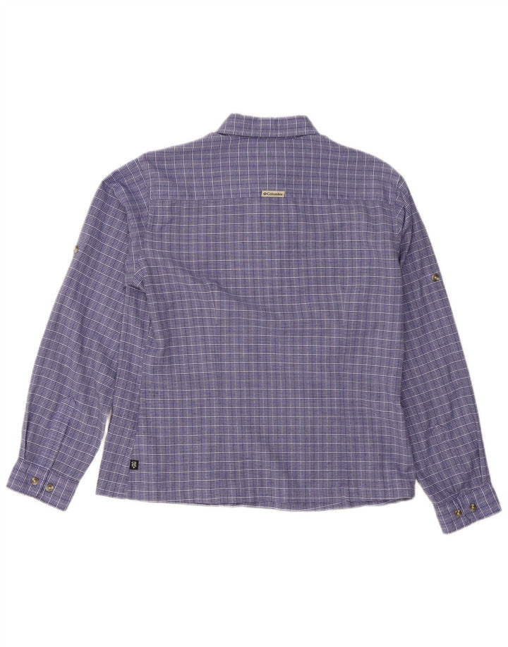 Columbia Womens Shirt UK 14 Medium Blue Checked Polyester