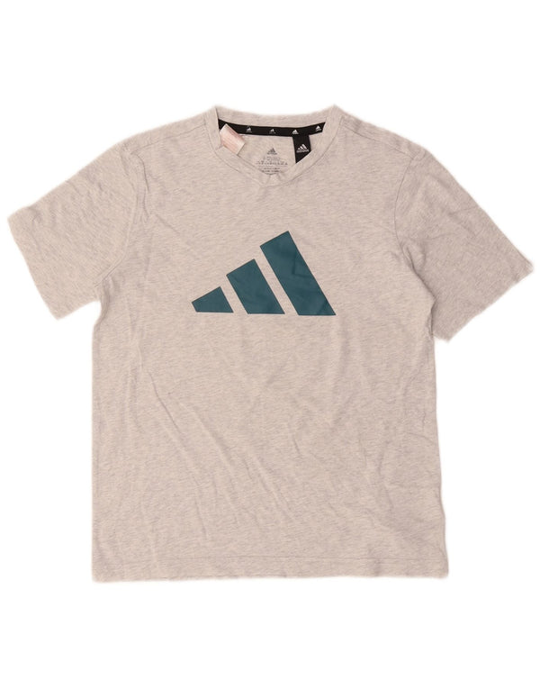 Adidas drenge grafisk t-shirt top 11-12 år grå flækket bomuld
