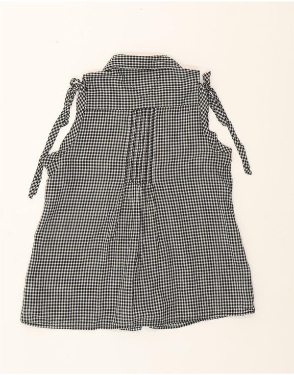 TOMMY HILFIGER ærmeløs skjortebluse til kvinder UK 14 Medium Black Gingham
