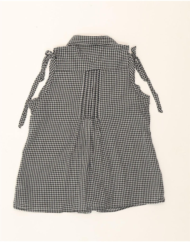 TOMMY HILFIGER ærmeløs skjortebluse til kvinder UK 14 Medium Black Gingham