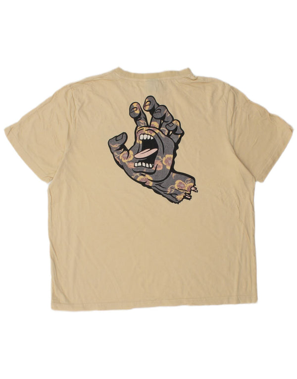Santa Cruz Boys Grafisk T-Shirt Top 13-14 år XL Beige Bomuld