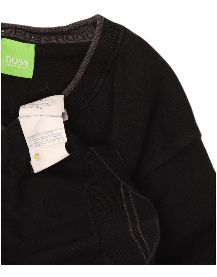 Hugo Boss Herre V-hals sweater lille sort bomuld