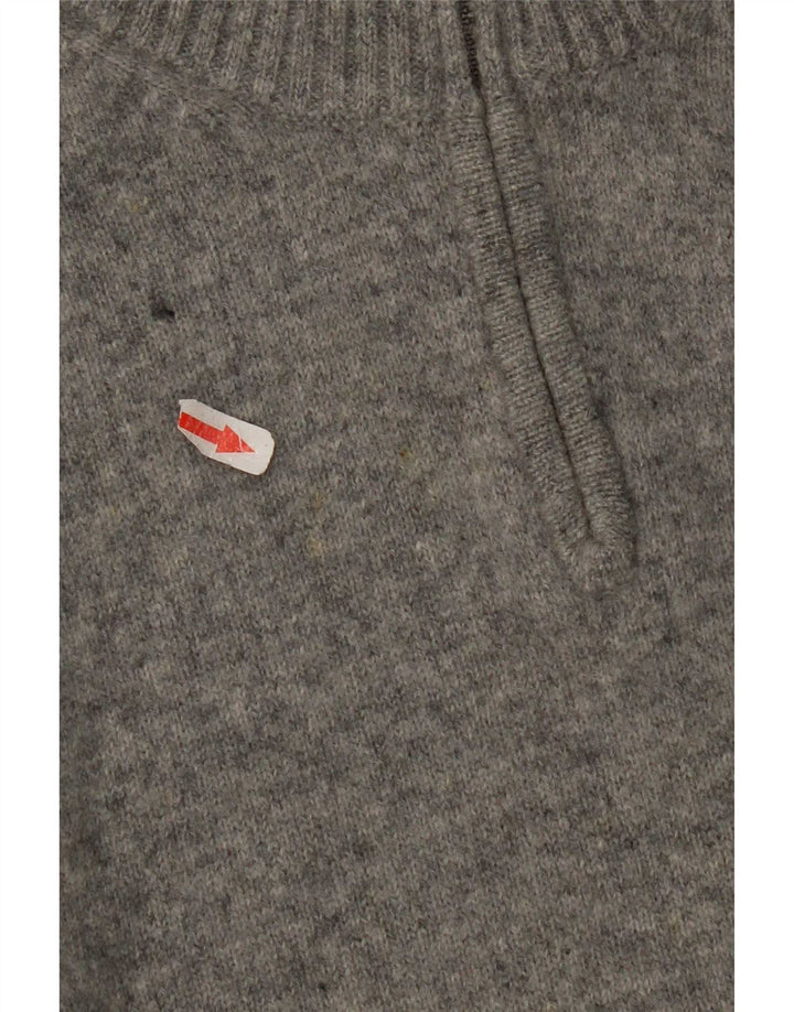 Kappa Herre Zip Neck Jumper Sweater 2XL Grå Flecked Virgin Wool
