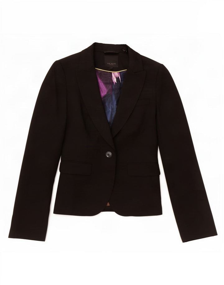 Ted Baker Dame 1 Knap Blazer Jakke Størrelse XS Sort