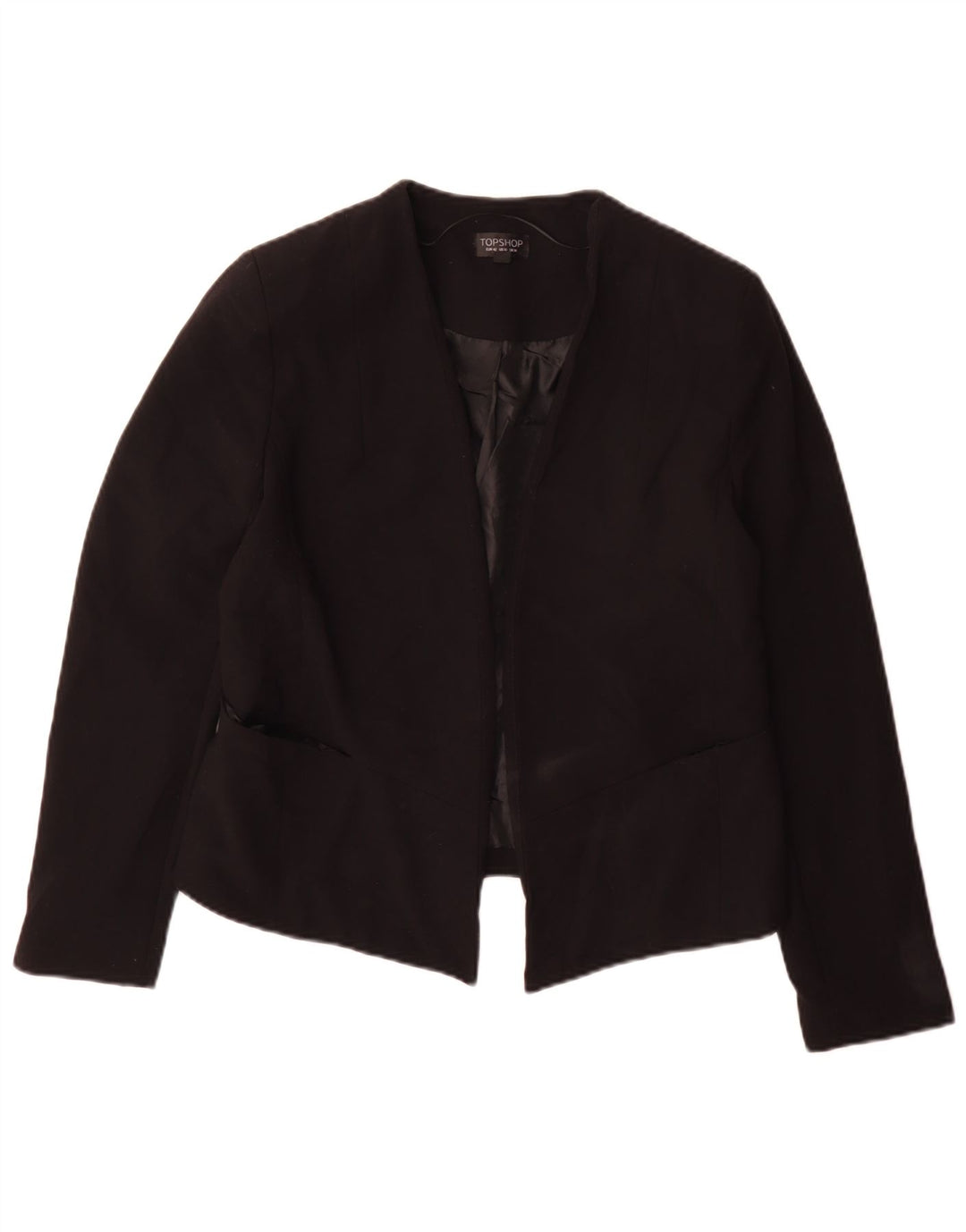 Topshop Dame Blazer Jacket UK 14 Stor Sort Polyester