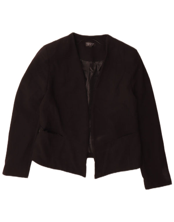 Topshop Dame Blazer Jacket UK 14 Stor Sort Polyester