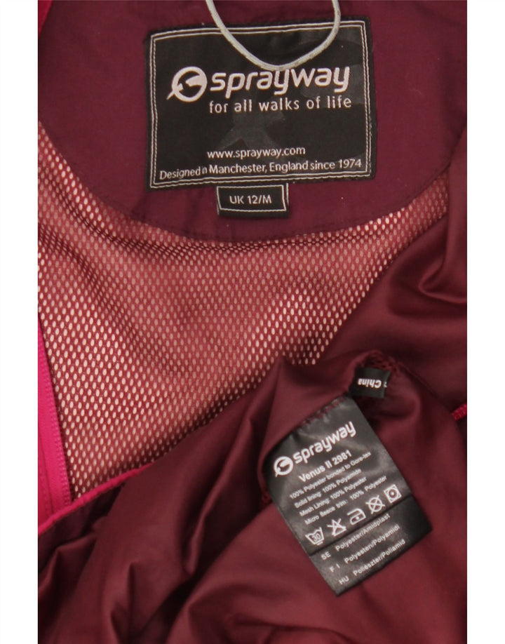 Sprayway Regnjakke med hætte til kvinder UK 12 Medium Pink Polyester