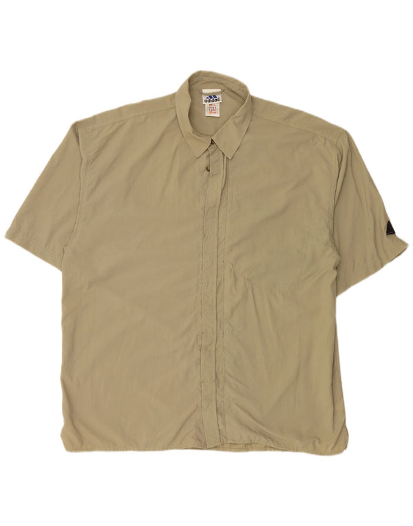 ADIDAS Mens Short Sleeve Shirt XL Green Nylon