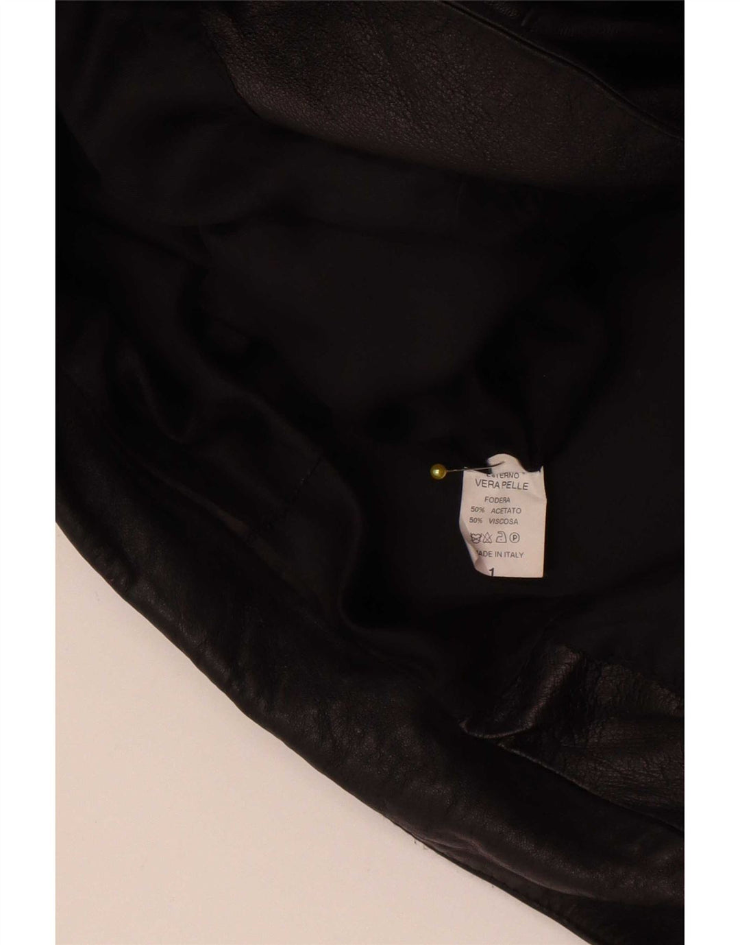 Vintage dame 1 knap læder blazerjakke IT 42 Medium Sort