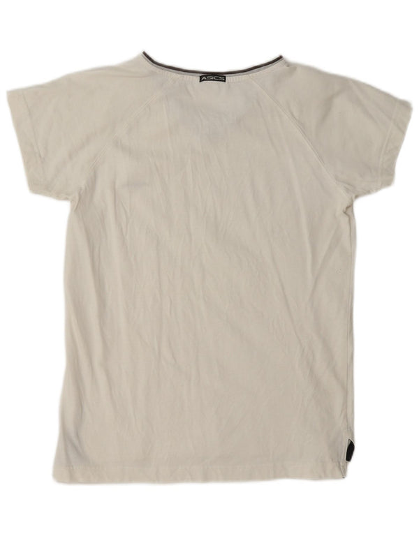 Asics Dame T-Shirt Top UK 12 Medium Hvid Bomuld
