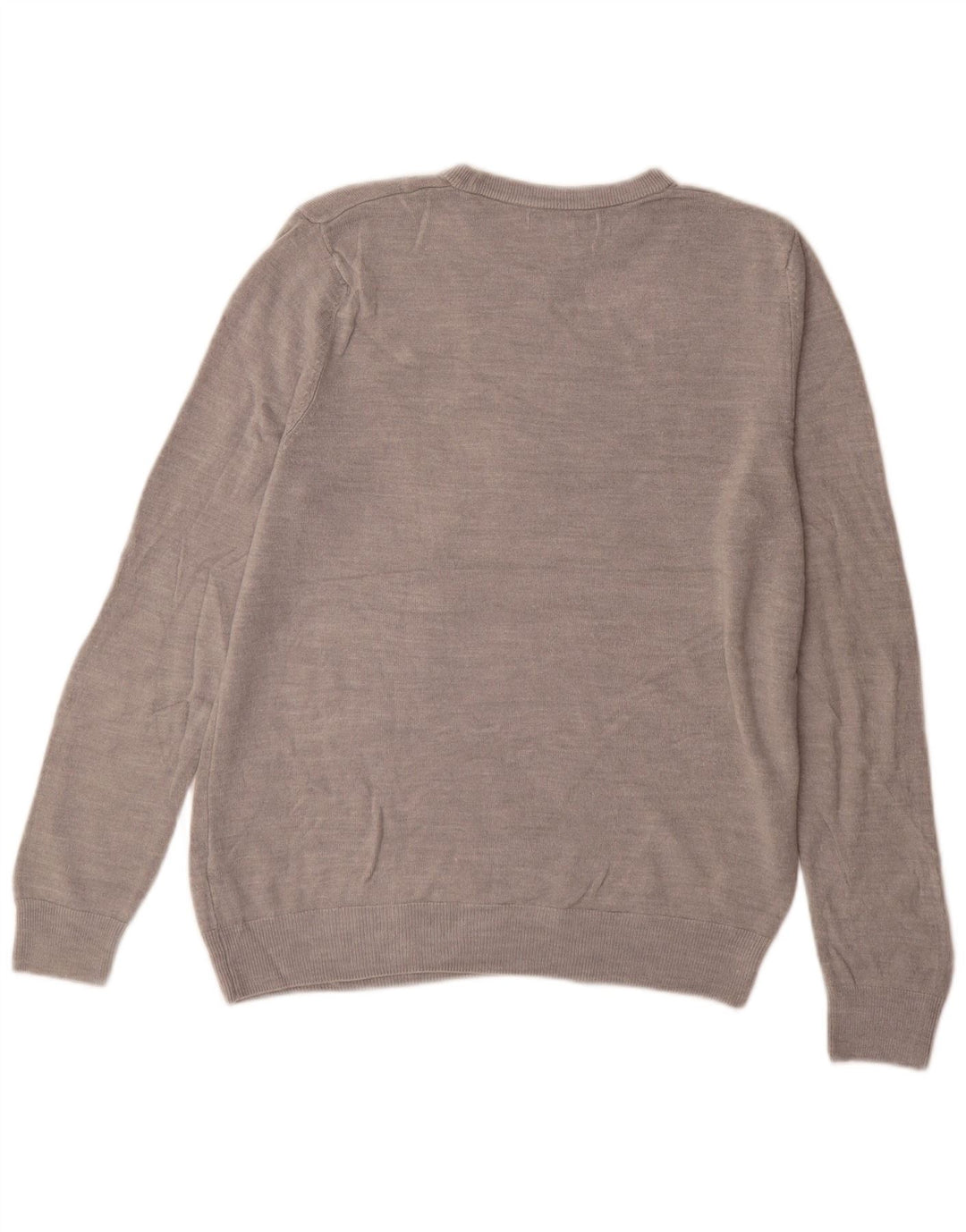 Marks & Spencer Herre sweater med rund hals, mellemgrå akryl