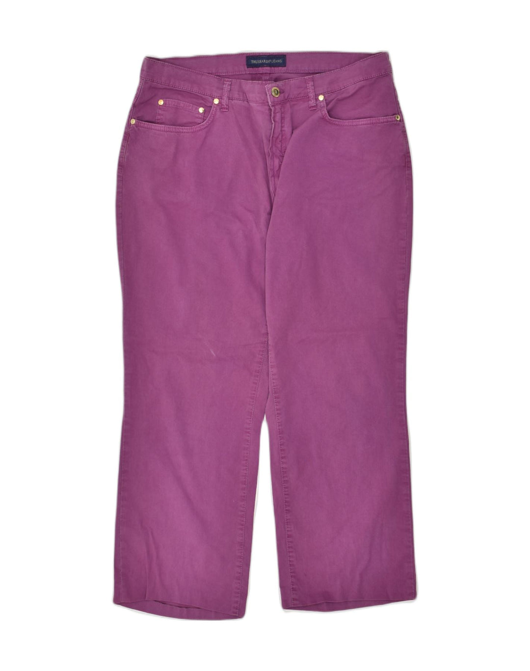 TRUSSARDI Womens Straight Chino Trousers W34 L26  Purple Cotton | Vintage Trussardi | Thrift | Second-Hand Trussardi | Used Clothing | Messina Hembry 