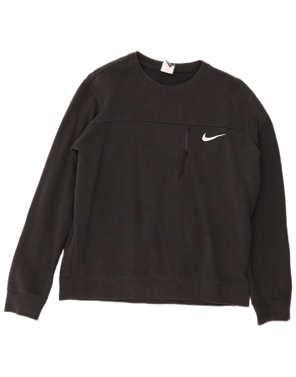 Nike Dame Sweatshirt Jumper UK 14 Large Black Bomuld Sports