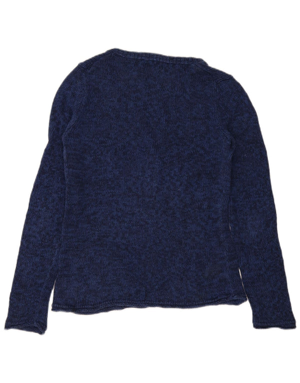 Eddie Bauer Dame V-hals sweater UK 6 XS Navy Blue Flecked