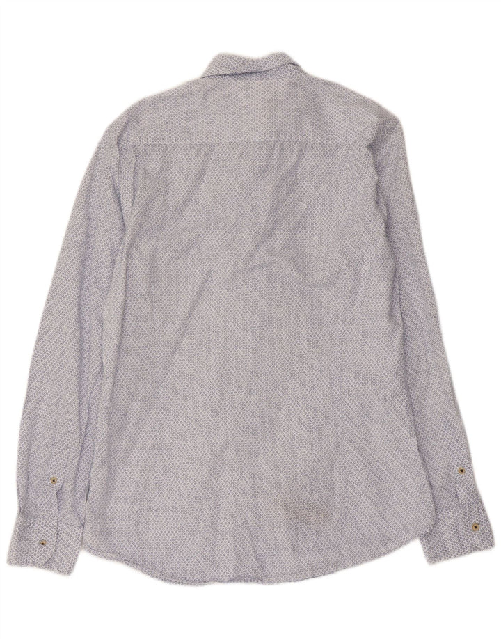 Massimo Dutti herreskjorte lille blå blomster bomuld