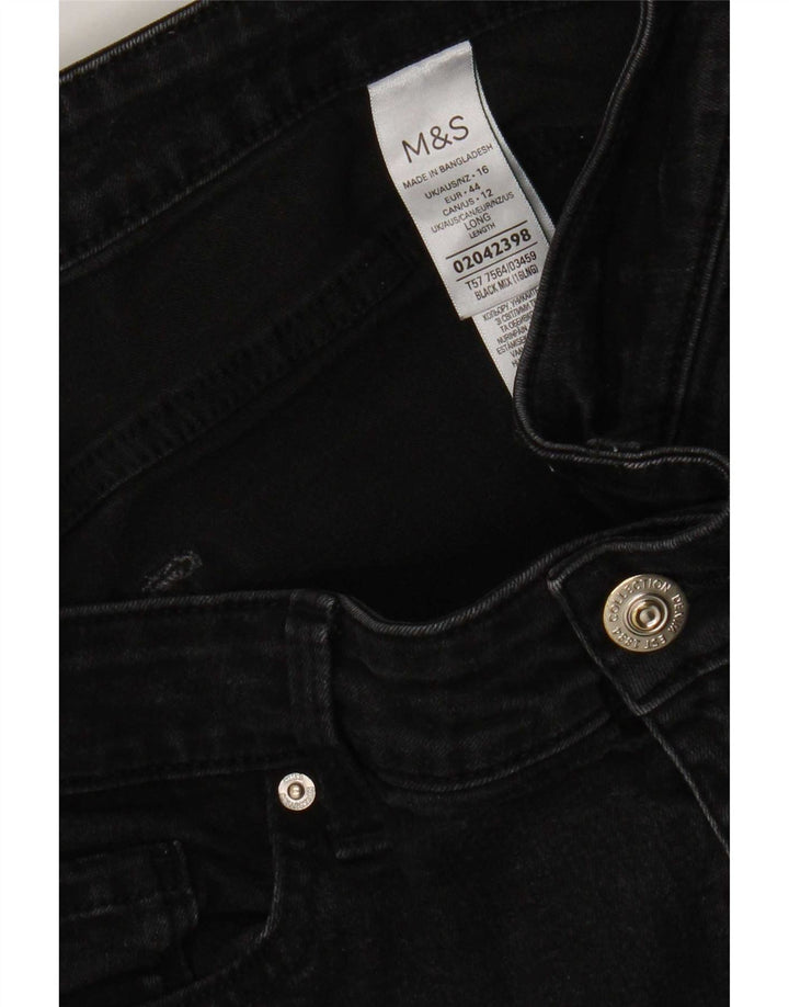 Marks & Spencer Dame Slim Jeans UK 16 Large W36 L29 Black Bomuld