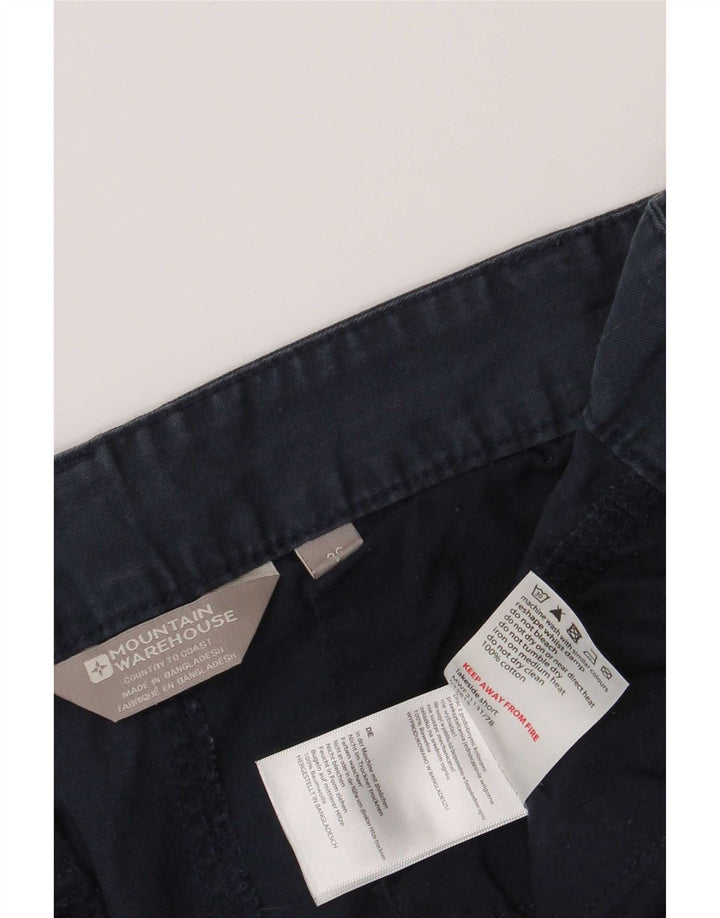Mountain Warehouse Herre Regular Cargo Shorts W36 Large Navy Blue Cotton