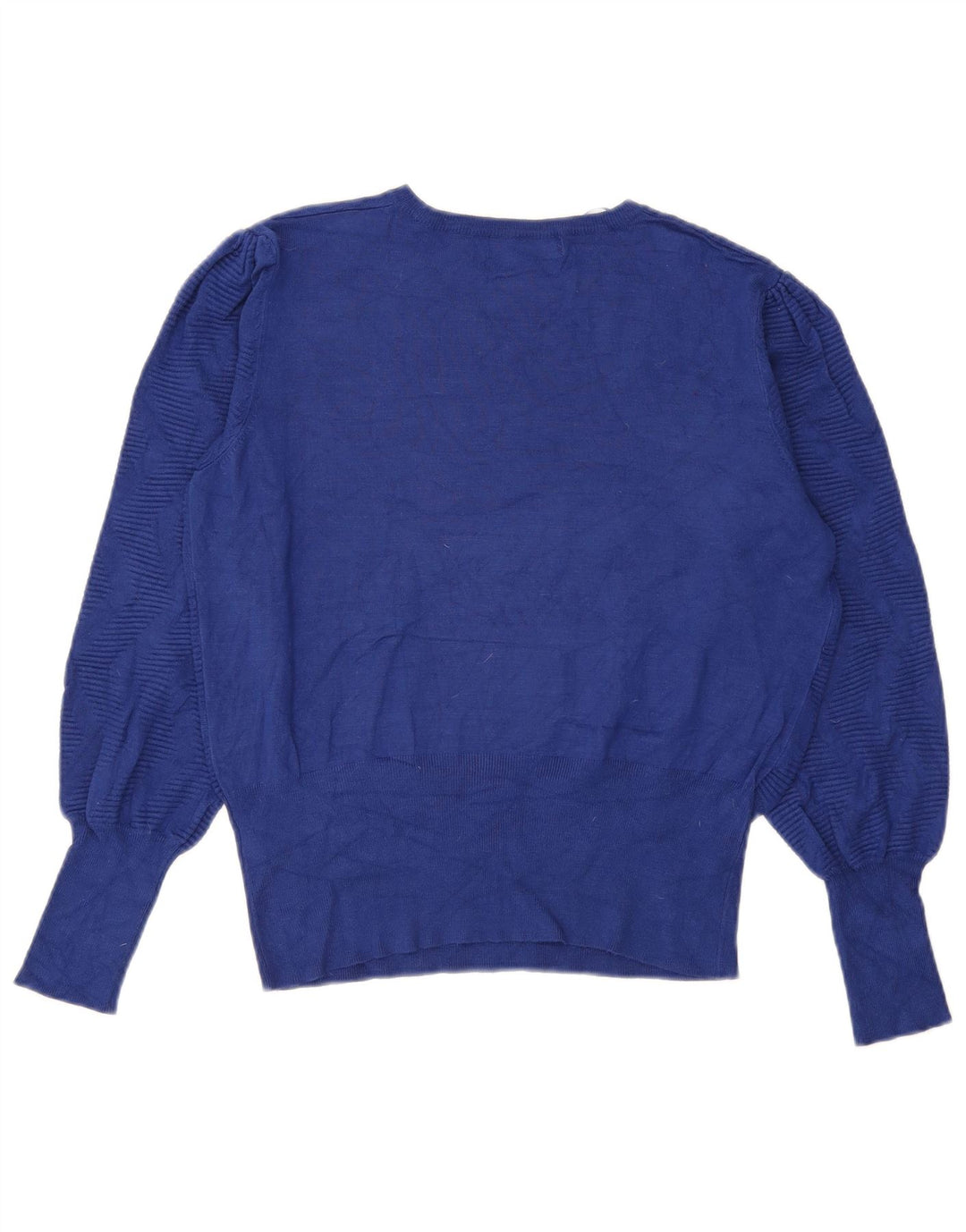 Marks & Spencer Dame sweater med rund hals DK 14 Stor blå viskose